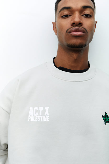 SUDADERA BEIGE - ACT X PALESTINE
